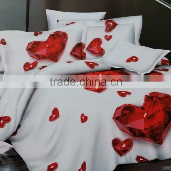 100%polyester Microfiber Disperse Printing 3D Printed Luxury Bed Sheet Set Queen Size Duvet Cover Set