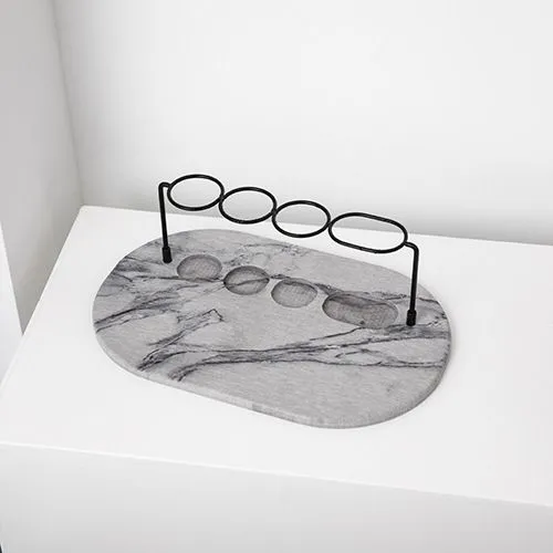 Customized Absorbent Stone Mat Diatomite Bathroom Toothbrush Holder With Rack photo-5