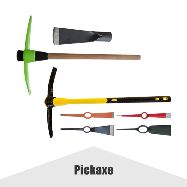 Rail Steel Garden Pickaxe Mattock Tool With Wooden Handle for Soil Digging Farming and Construction Work photo-4