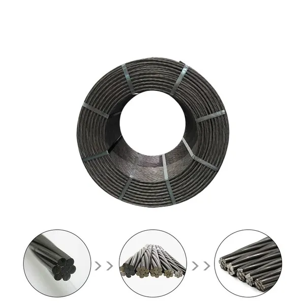 Long Service Black Galvanized Prestressed Steel Strand para Engenharia de Tunéis