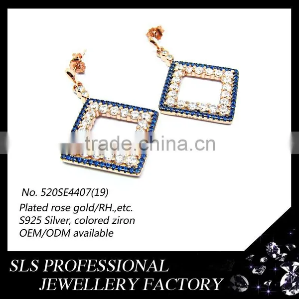 Italian Silver Jewelry Handmade in Guangzhou Customized Gold Plated Fashion Ladies Earring Set photo-2