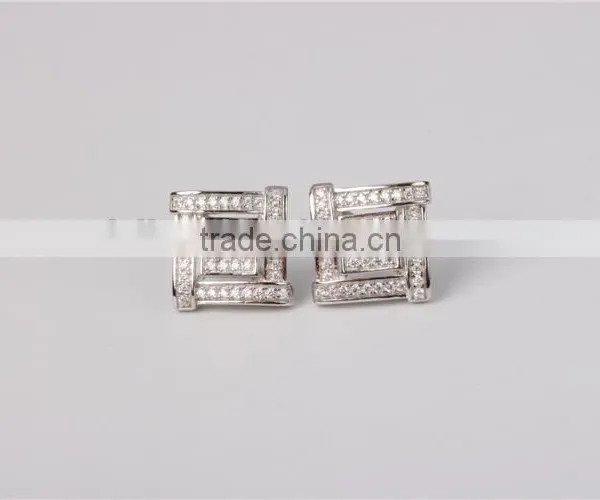 Ladies' Micro Pave CZ Stud Earring 925 Silver Jewelry Wholesale photo-2