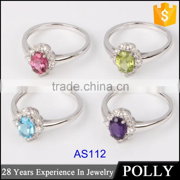 Wholesale Latest18k Gold Engagement Ring for Girls Design Gemstone Women Jewelry Set photo-5