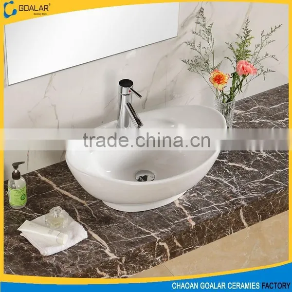 New Style Hotel Oval Sanitary Washing Counter Top Mounting Basin