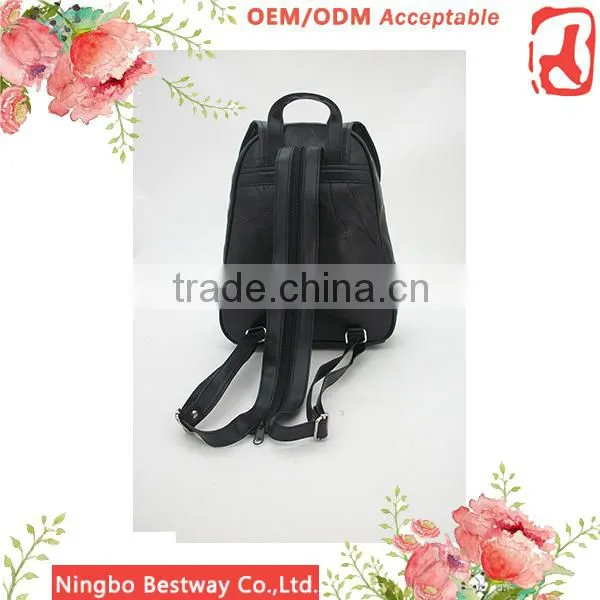 Pu Lambskin Cheap Plain Backpack for Girl, Leather Backpack Cheap photo-2