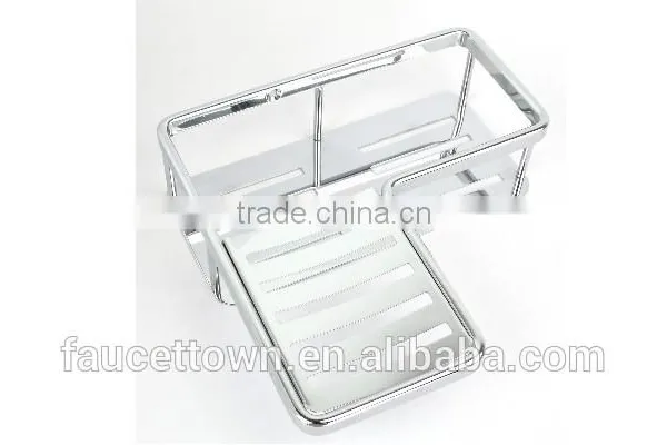 Stainless Steel L Shape Bathroom Corner Wall Shelf for Hotel and Home photo-3