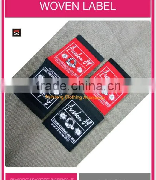 Brand Clothing Woven Label ,loop Fold Woven Labels