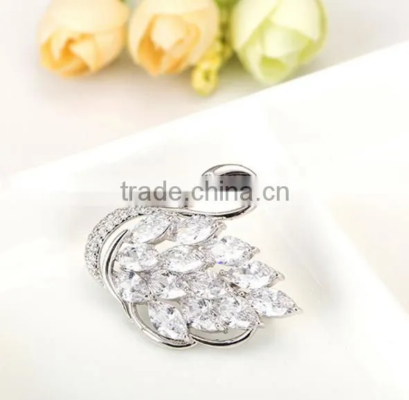 Platinum Plated Designer Swan Brooch With AAA+ Cubic Zircon Micro Pave Setting for Women and Men photo-6