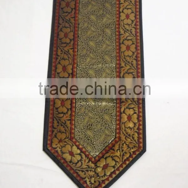 Indian Silk Table Runner With 6 Place Mats & 6 Coaster in Green Color Size 16*62 photo-4