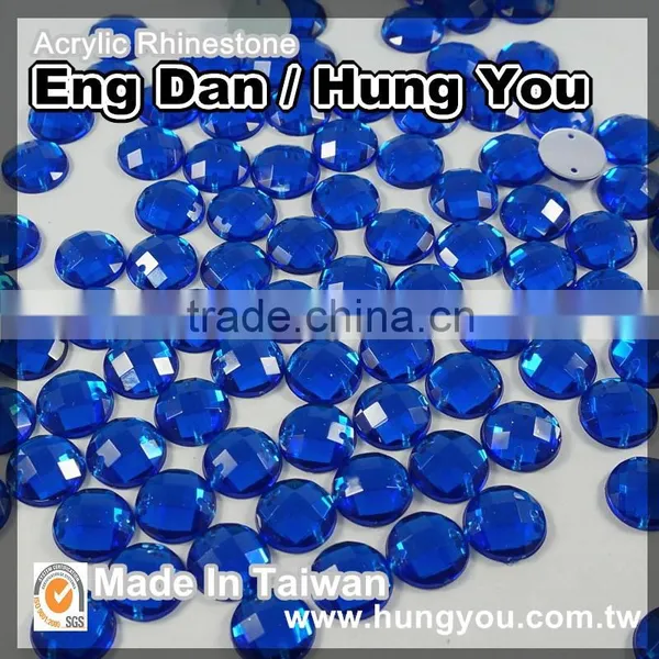 2 Holes Round Shape Rhinestones for Clothes photo-5