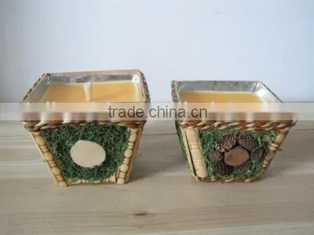 Wood Pot Outdoor Candle