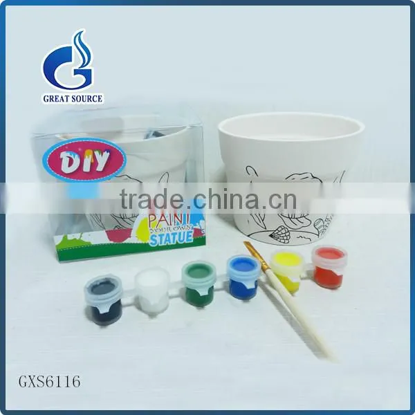 Paint By Yourself Kids' Best Intelligent Gift DIY Ceramic Flower Pot photo-3