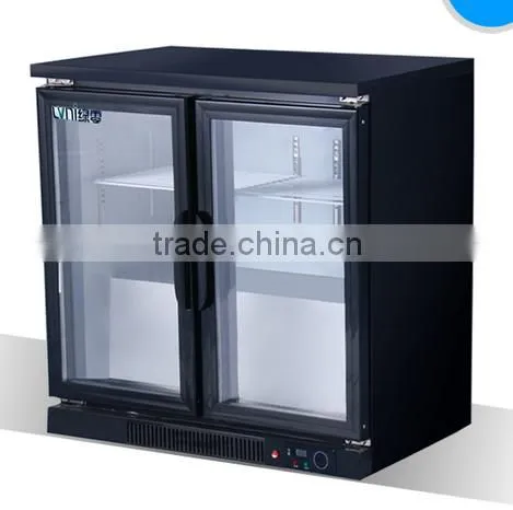 Commerical Doule Folding Glass Door Vertical Display Bottle Chiller photo-3