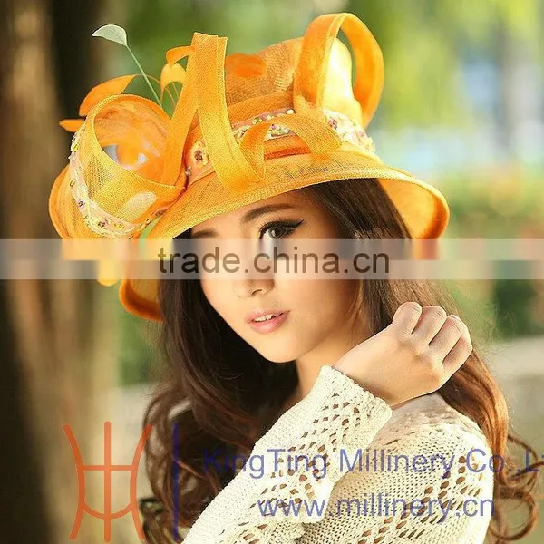 2015 Hot Sale High Quality Ladies Graceful Sinamy Church Hats for Summer MM - 0003