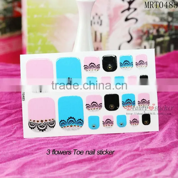 3 Flowers Toe Nail Sticker/nail Art