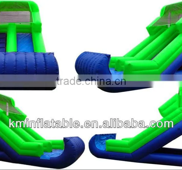 Green Blue Inflatable Water Slide