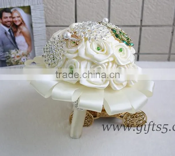 Handmade Elegant Jeweled Bridal Bouquet photo-2