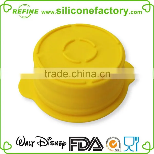Portable Kids Using for Camping Travelling Lovely Silicone Foldable Bowl With Cover photo-3