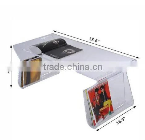 HomCom 38" Modern Acrylic Coffee Table photo-5