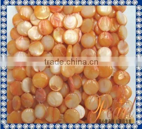 Hot Sell Orange Color Round Shell Strands SP1302