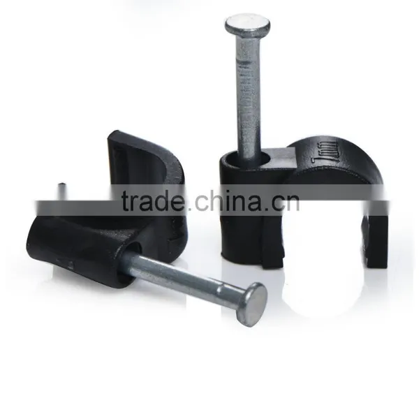High Quality Full Size PE Material Round White & Black Nail Cable Clip photo-3