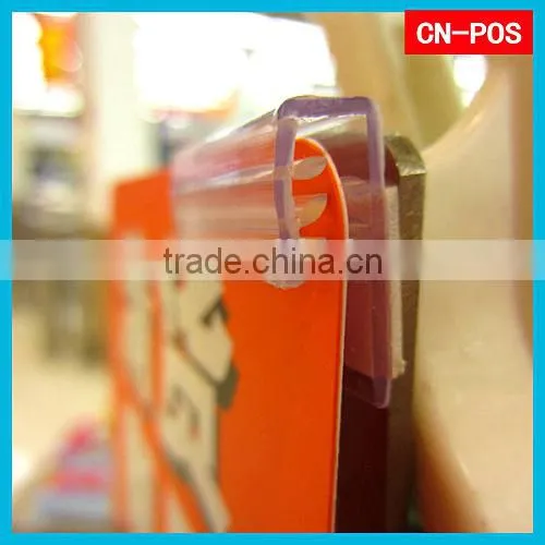 Hanging Display Pvc Sign Holder for Supermarket Shelf