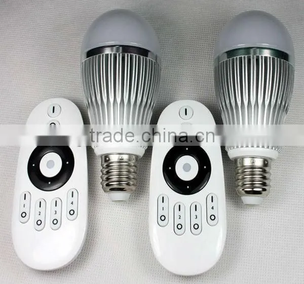 Color Temperature & Brightness Adjustable, AC85-265V 6W LED Wireless RF Remote Control Bulb Lights 2.4G Group Division