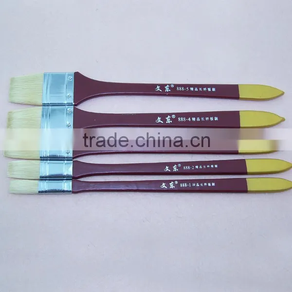 5 Sizes Long Handle White Bristle Hair Wall Painting Brush Set photo-4