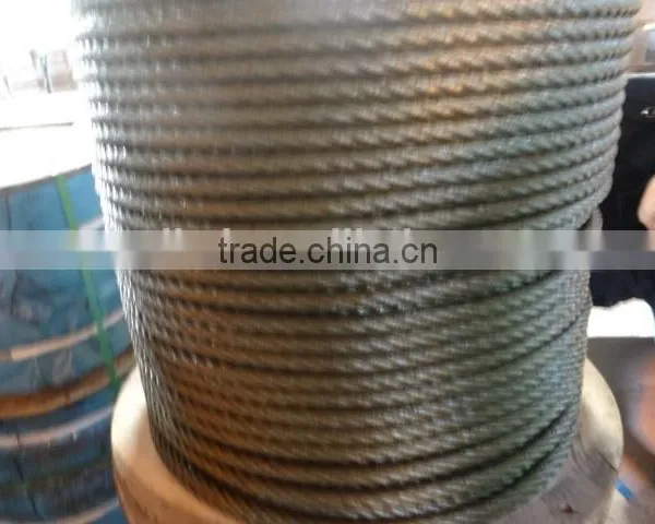 CE Hard Strength 6mm 6x7+fc Galvanized Carbon Steel Wire Rope photo-2