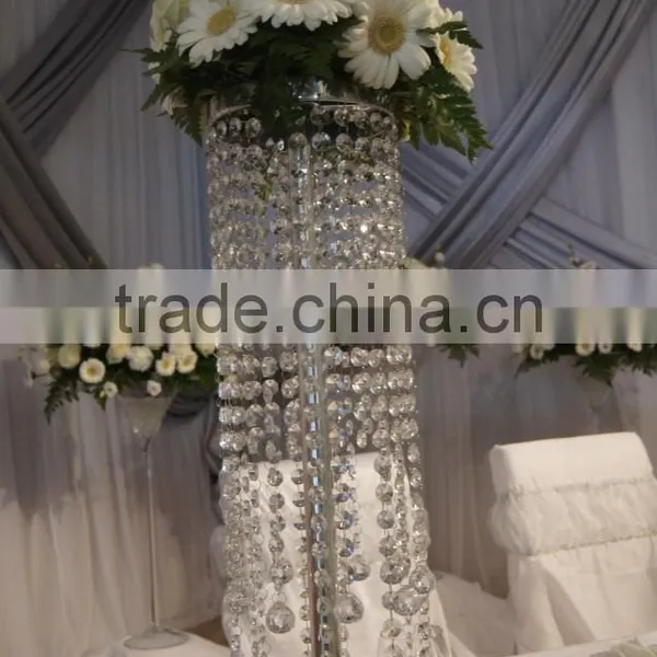Wedding Tall Flower Vase/crystal Flower Vase/ Crystal Trumpet Vase photo-3