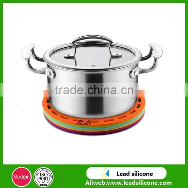 Colorful Round Shape Silicone Table Mat, Heat Resistant Silicone Placemat photo-3