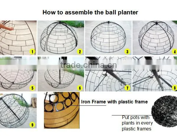 Outdoor Round Flower Box Large Giant Plastic Ball Shape Planters Flower Pot Artificial Flower Ball photo-6