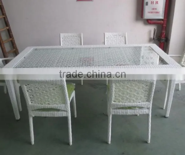 Wicker Dining Table for Outdoor, Indoor With 6 Chairs / SGS photo-2