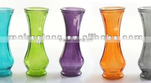 Colored Glass Vase Glass Flower Pot photo-2