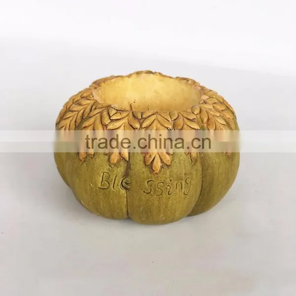 Custom Halloween Decor Resin Pumpkin Candle Holder photo-2
