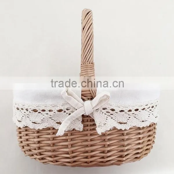 Handled Lining Natural Small Wicker Baskets Wholesale photo-2
