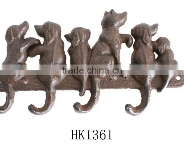 cast iron dog and cast iron hook,home decoration