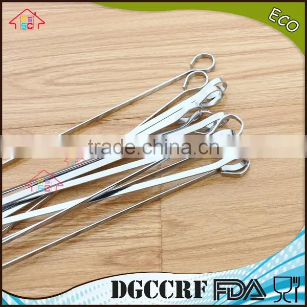 NBRSC BBQ Barbecue Skewers Needle Utensil Fork Stainless Steel Kebab Kabob Skewers, 39cm Ring-Tip Handle photo-2