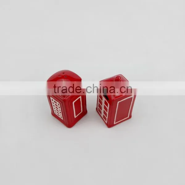 Ceramic London Phone Booth Salt and Pepper Shakers,Red Phone Box,English Phone Booth photo-2
