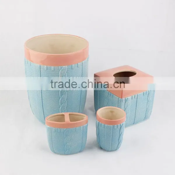 20%save 2016 Home Decoration Yellow and Brown Ceramic Bathroom Accessories Sets photo-3