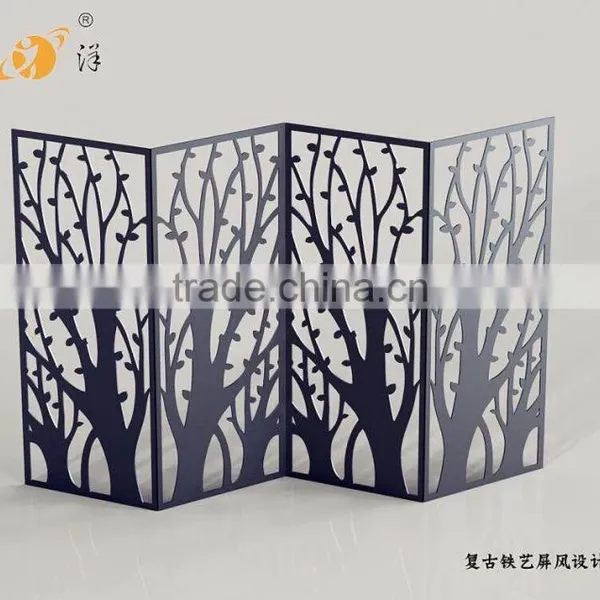 Retro Simple Living Room Partition Carving Creative Metal Screen photo-5