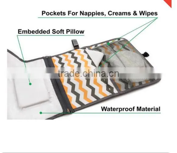 2017 New Design Fashion Polyester Travel Baby Foldable Changing Mat for Shopping photo-4