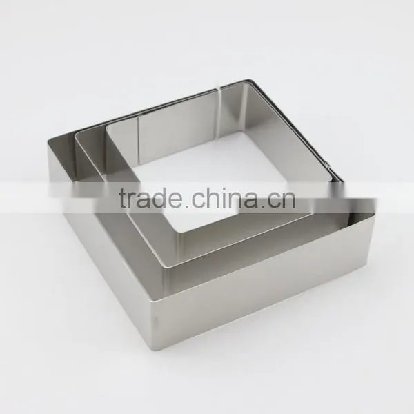 3 Sizes Stainless Steel Rectangular Molding Baking Cake Tools Pastry Rings photo-2