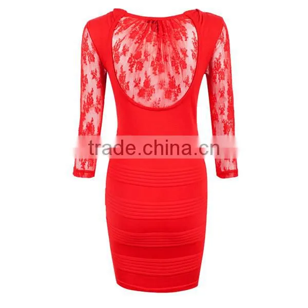 Fashion Latest Trendy Red Short Tight Sexy Girls in Tight Dresses photo-3