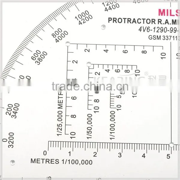 6 Inch Military Protractor for Soldiers Training, Transparent High Quality Protractor for Military, Half Moon Shape #KMP-1 photo-3