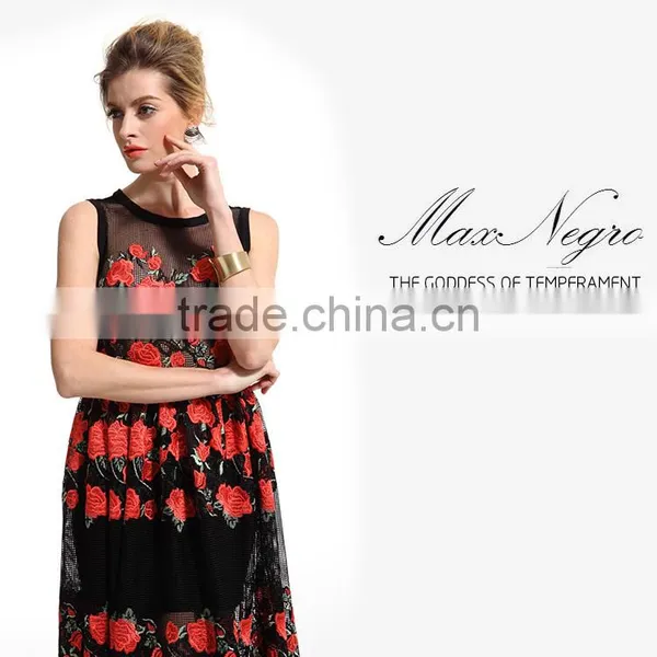Girl 's Vintage Flower Tulle Layered Cocktail Dress photo-3