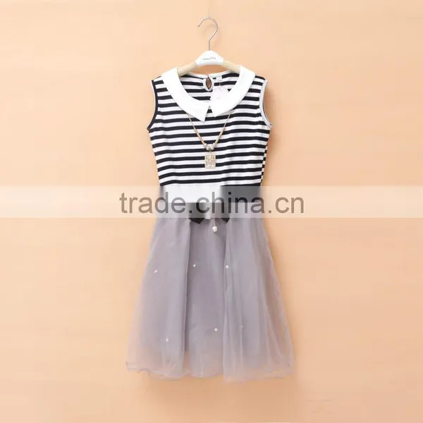 2016 Latest Fashion Girl Chiffon Dress Cotton Girls Dresses For Kids Children Boutique Clothing photo-2