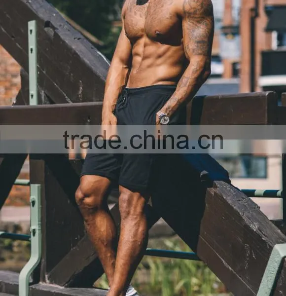 70% Cotton 30% Polyester Mens Gym Fitness Shorts Elasticated Waist With Drawstring photo-6