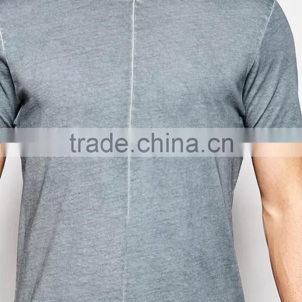 Longline t Shirt Enzyme Wash T-shirt and Step Hem photo-3