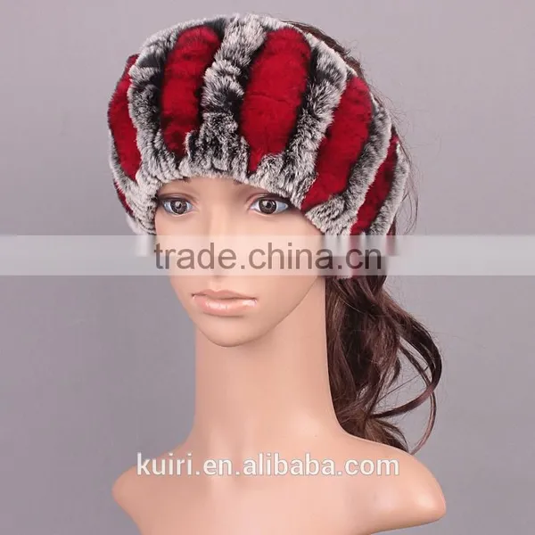 Winter Fur Headbands for Women Knitted Rex Rabbit Fur Scraf for Women Real Fur Headwrap Ear Warmer 2016 Newest Fashion Hairband photo-6
